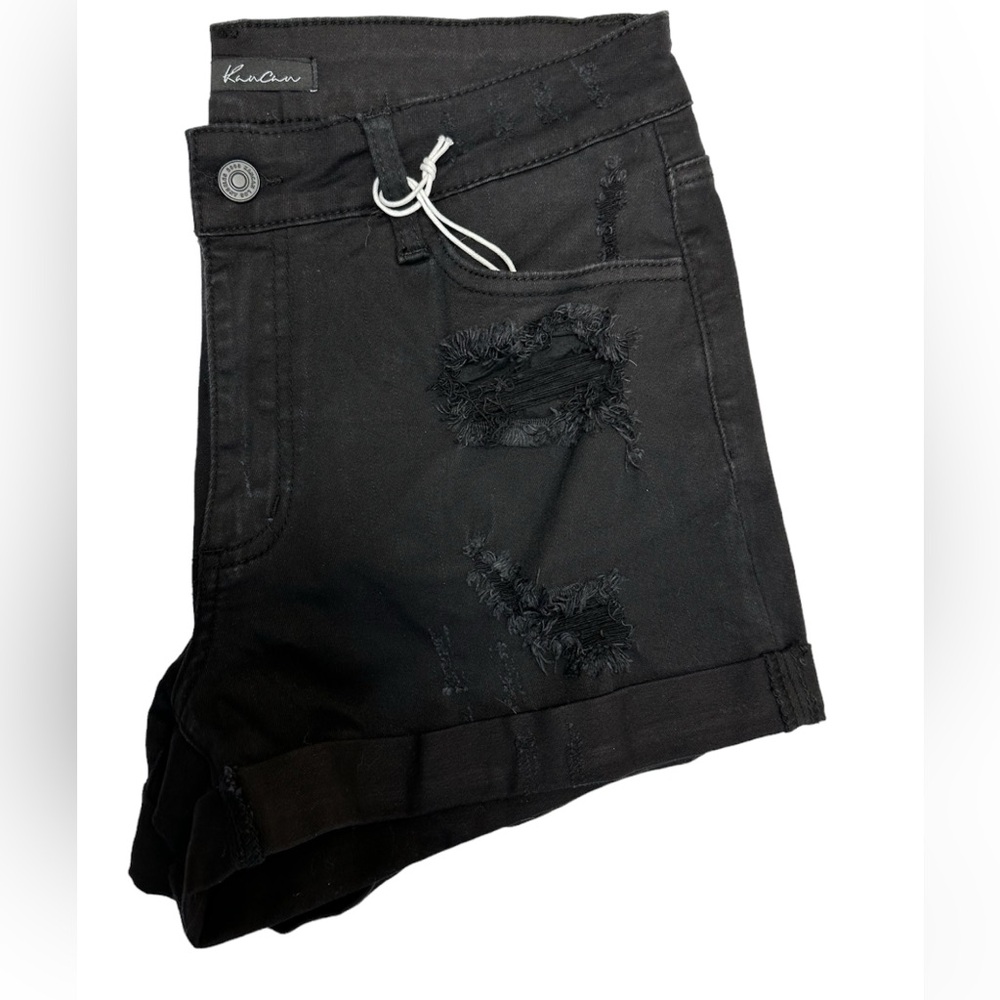 Kancan distressed cuffed stetch Jean shorts - Picture 3 of 6